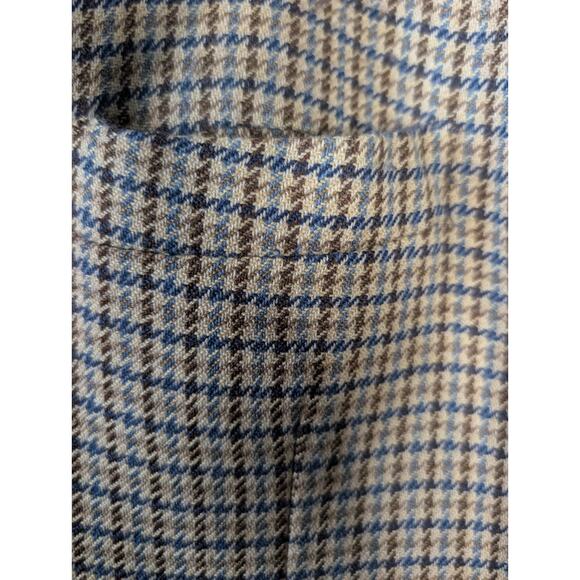 Raspinni uomo Houndstooth Plaid 6 Button 46L Wool Blazer Brown/Blue - Picture 5 of 15